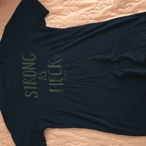 Feed Me Fight Me Black T-shirt Unisex Small Strong As Heck